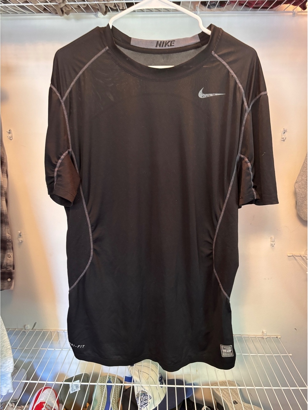 Nike Pro Combat Dri-FIT Black Athletic T-Shirt Size L